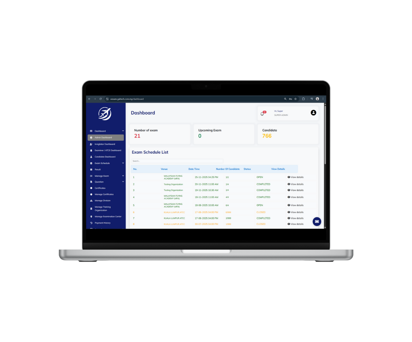 eExam Mockup